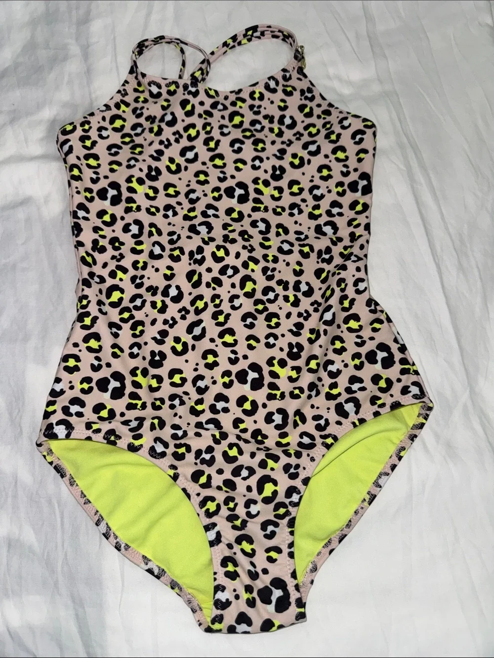 Neon Leopard Print One-Piece Swimsuit